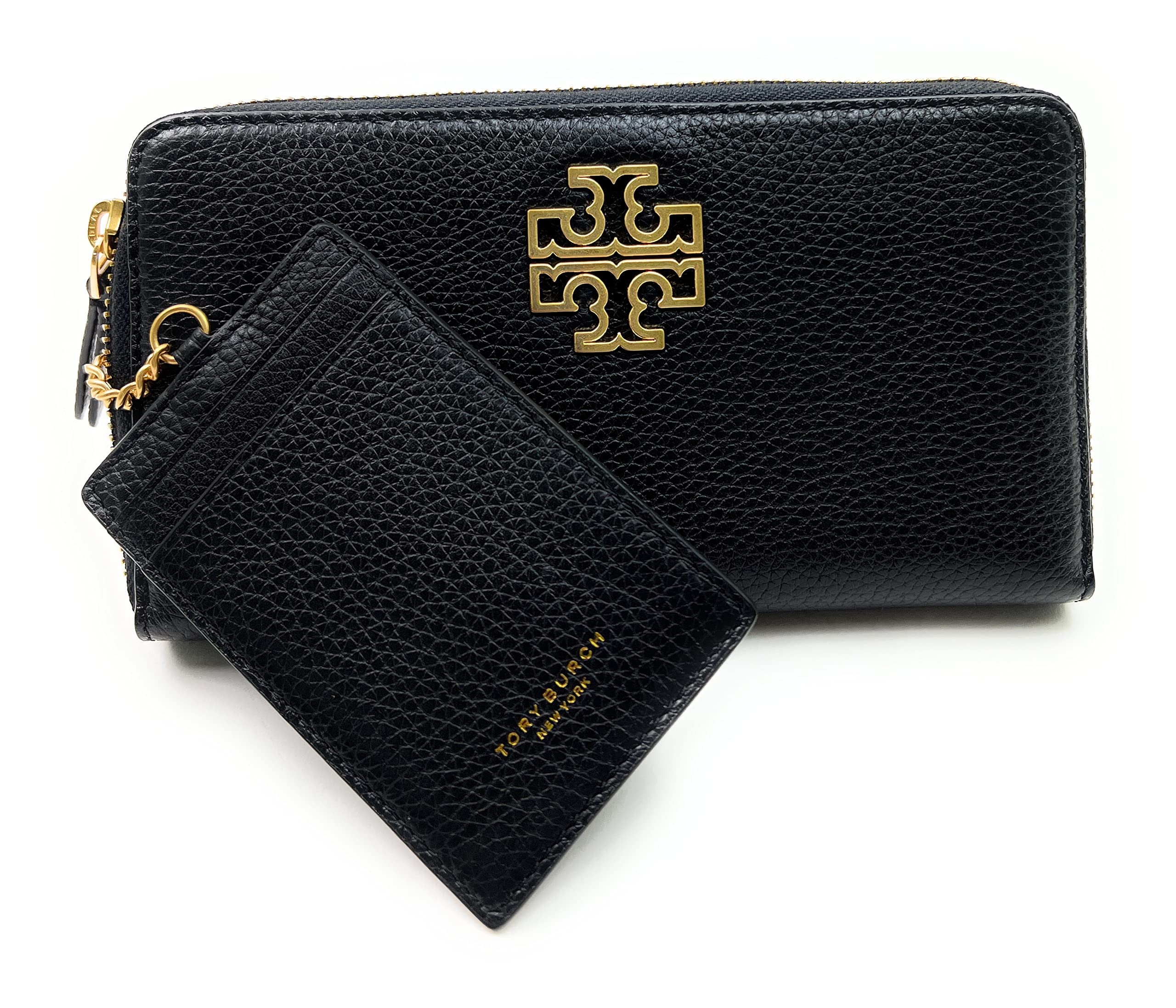 Tory Burch Women's Leather Britten Zip Continental Wallet (Black)