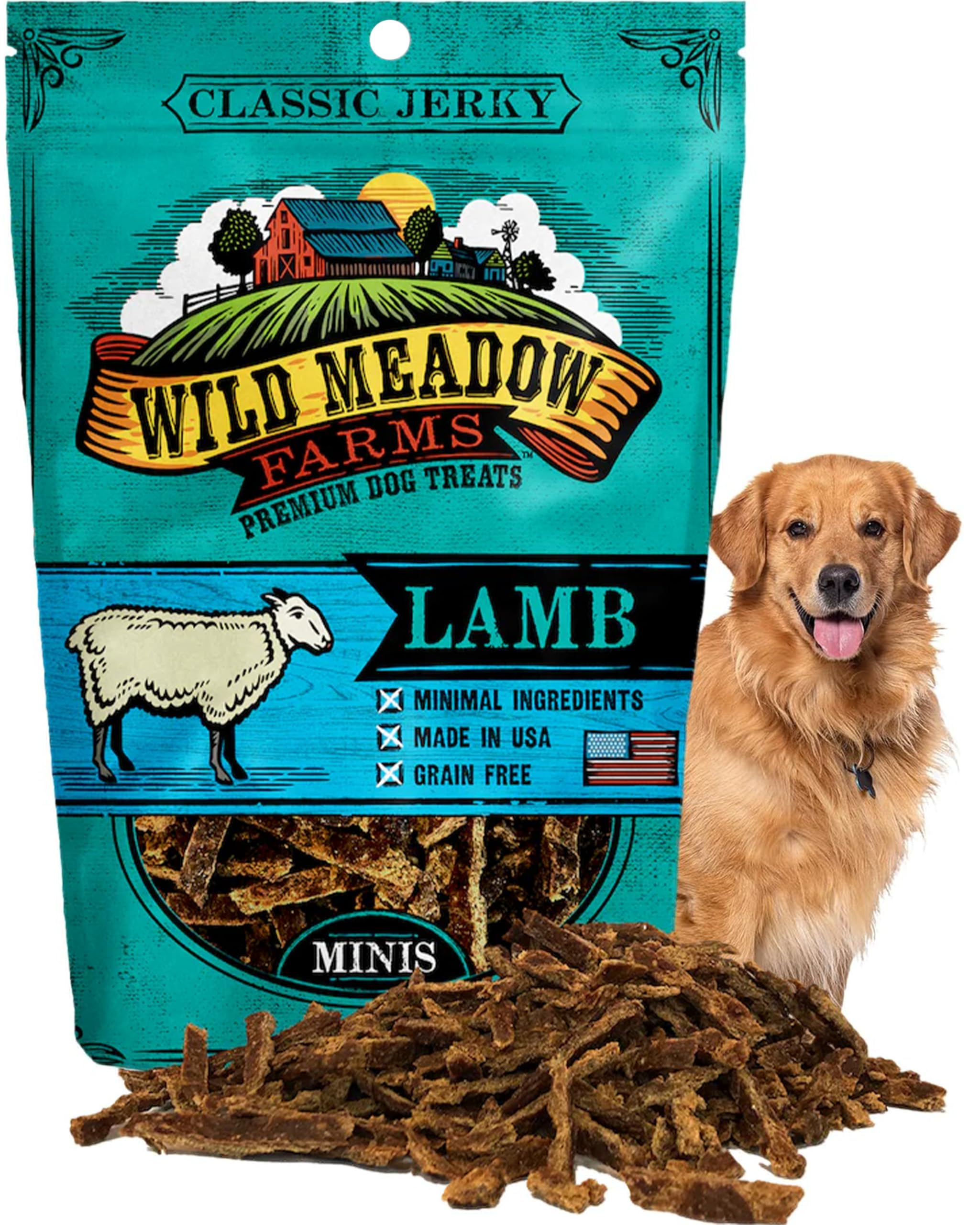 Classic Lamb Minis, Soft Jerky Training Treats for Dogs, Grain-Free, All-Natural & Perfectly Sized for Training, High-Value Rewards in a Convenient 3.5 Ounce Pouch