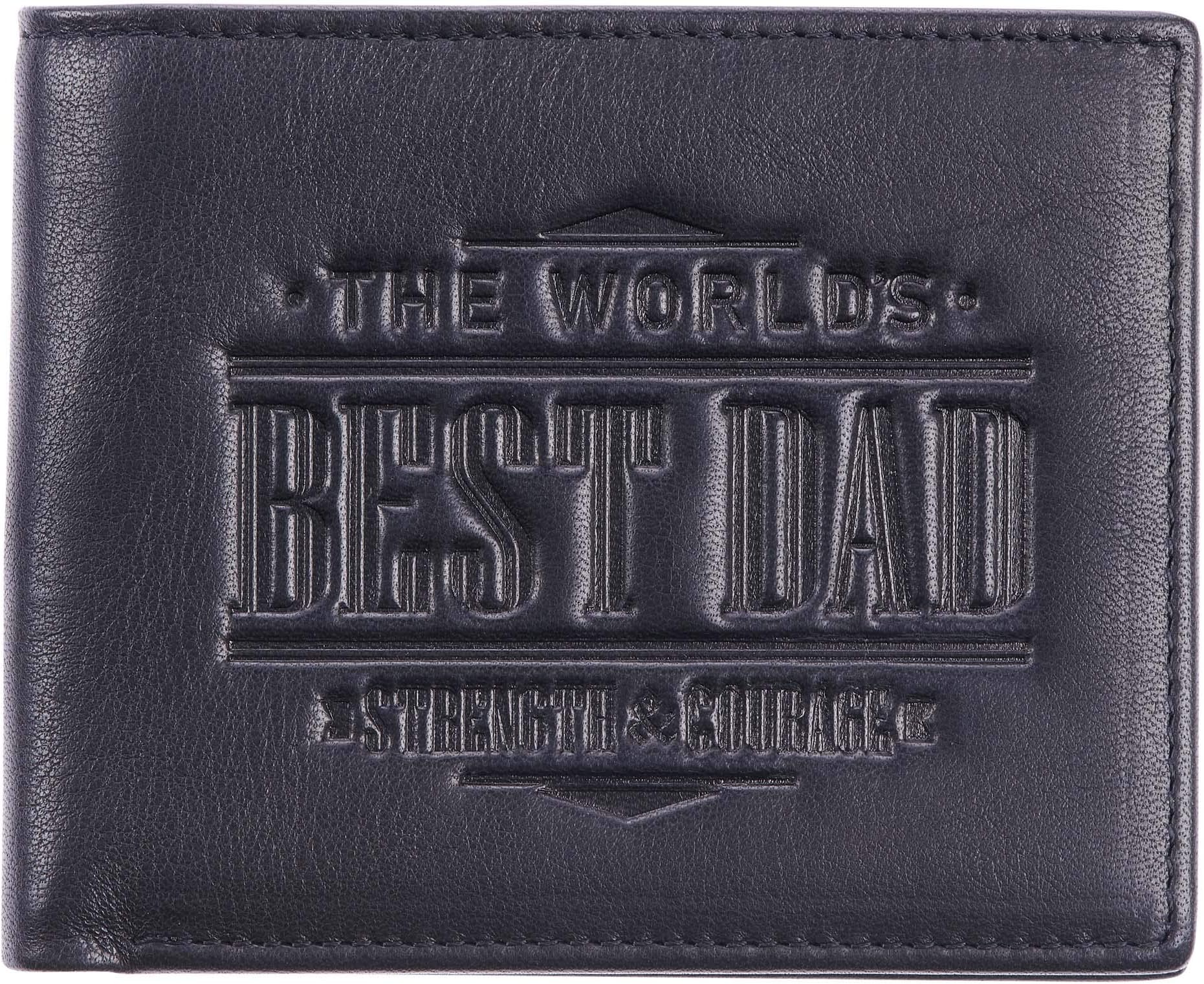 Premium Full Grain Leather RFID Wallet for Men and Dads: Inspirational Scripture from Joshua 1:9 Quality Classic Black Leather Bifold Wallet | Christian Gifts for Fathers
