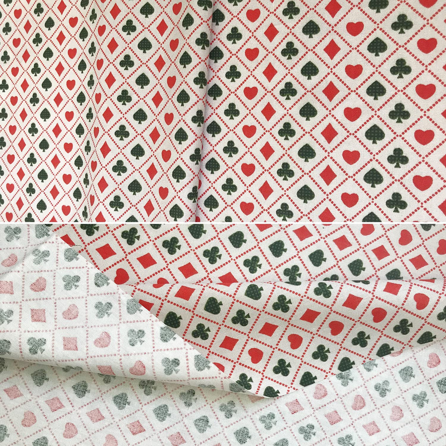 Amazon | 5枚セット パッチワーク布 トランプ柄 綿100％ 生地 プリント