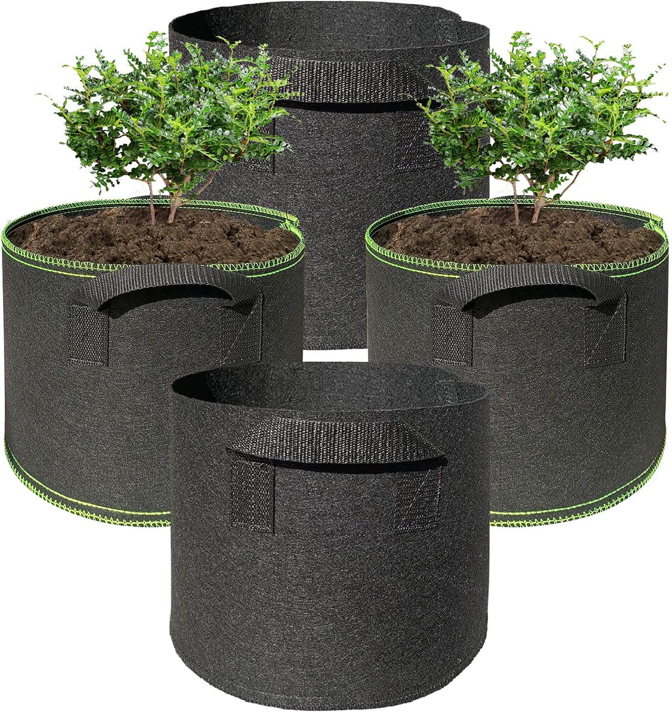 Hongyans 4 Piezas Bolsa de Cultivo de Plantas 7 Galones Bolsas de Cultivo de Patatas Macetas de Tela No Tejida con Asas para Flores Verduras Papas Zanahoria Tomates Fresas