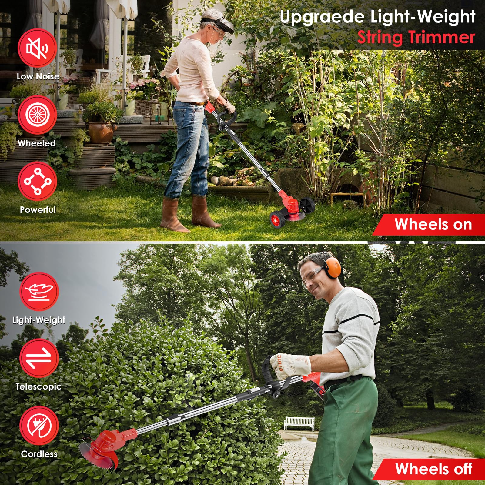 Snapklik.com : Aboutool Cordless Weed Wacker 3 In 1 Stringless-Grass ...
