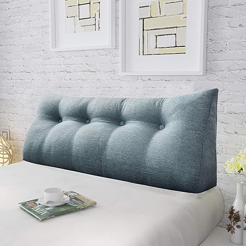 Miniatura 5 de homecozy Almohada de cabecera de cuña para dormitorio, almohada de lectura, soporte de espalda para sentarse en la cama, cojín lumbar,
