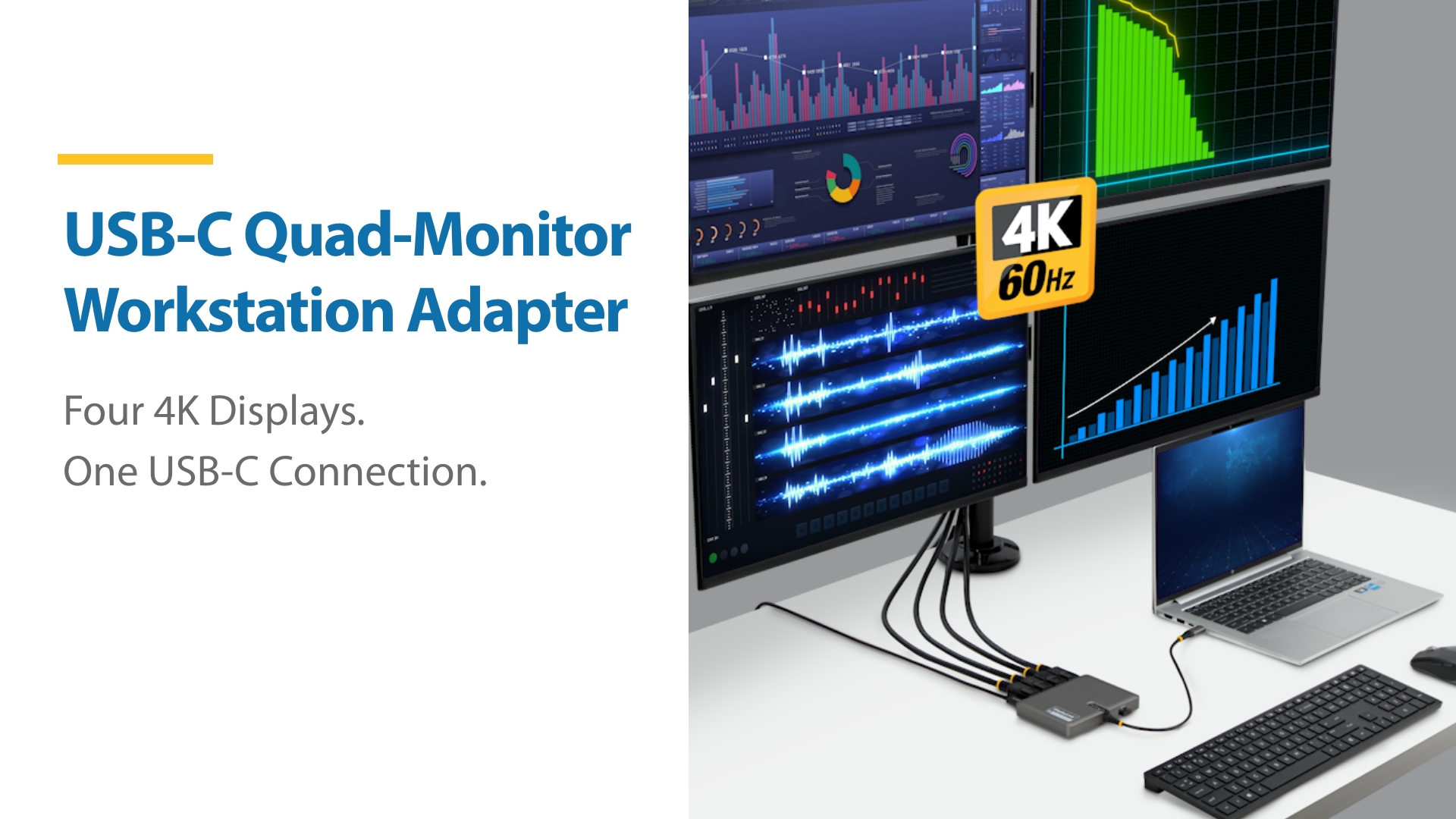 Amazon.com: StarTech USB-C to Quad HDMI 4K60 Workstation Dock