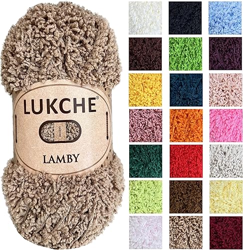 Miniatura 1 de Lamby - Hilo suave de alta calidad, 100% micro poliéster, 109 yardas (100 yardas), 3.53 onzas (3.53 oz), hilo suave y voluminoso para tejer,