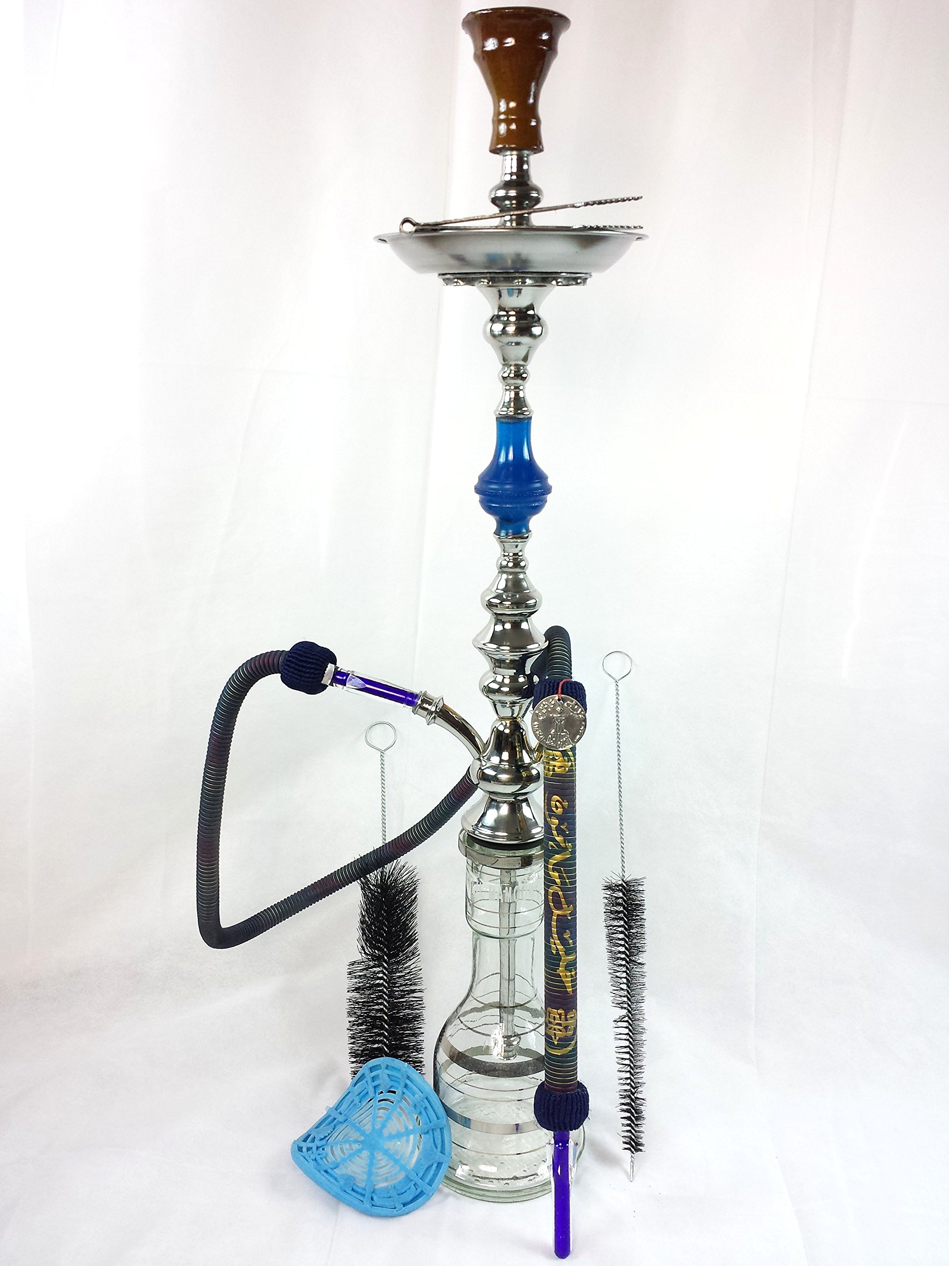 100% Authentic Km Hookah 36" Shisha Khalil Maamoon Hookah Kahramana Single Pear (Colors May Vary)