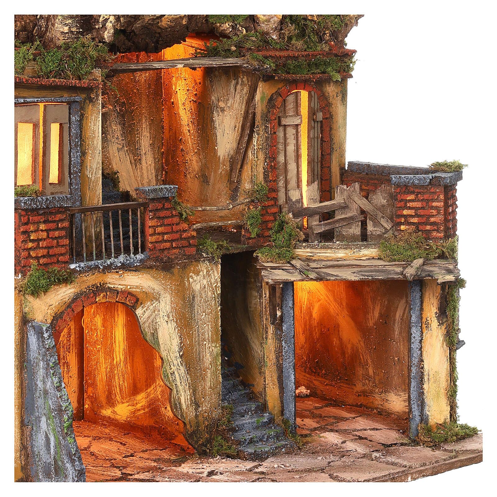Holyart Presepe Napoletano: Paesaggio presepe napoletano 10-12 cm con cielo 75x50x40 cm