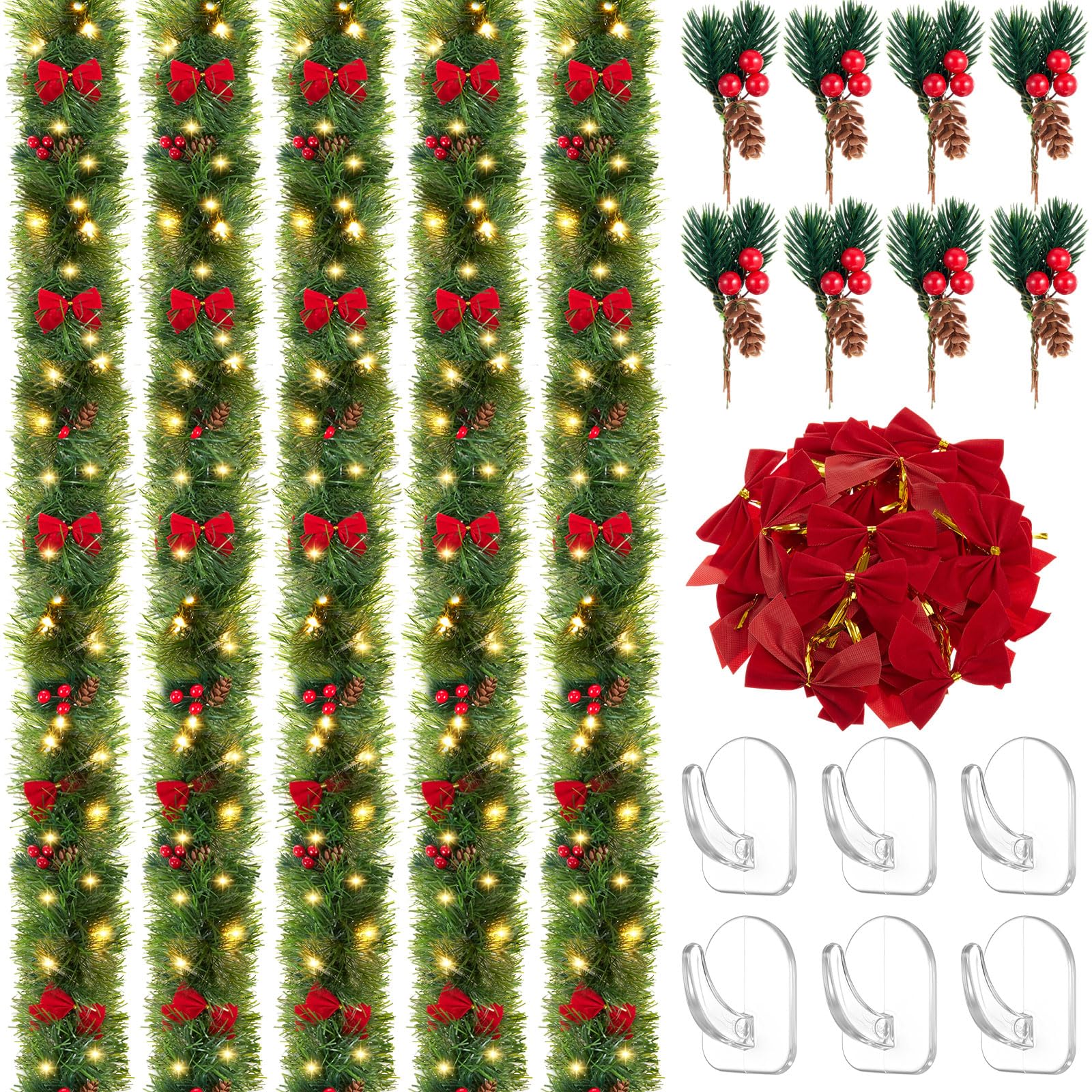 Guirlande de Noël pour cheminée artificielle et fêtes de famille Lyrow