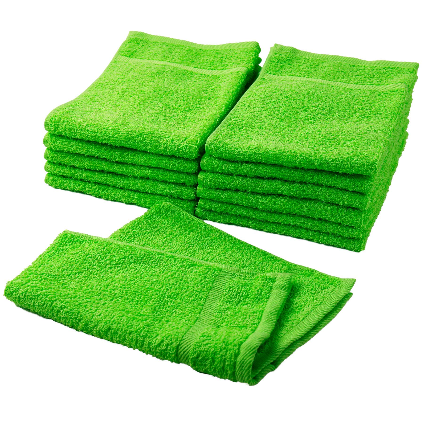 ムコタオル Muko Towel Oshibori Towel, Dishcloth, Senshu, Face Towel, Thin, Set of 12 Towels, Green