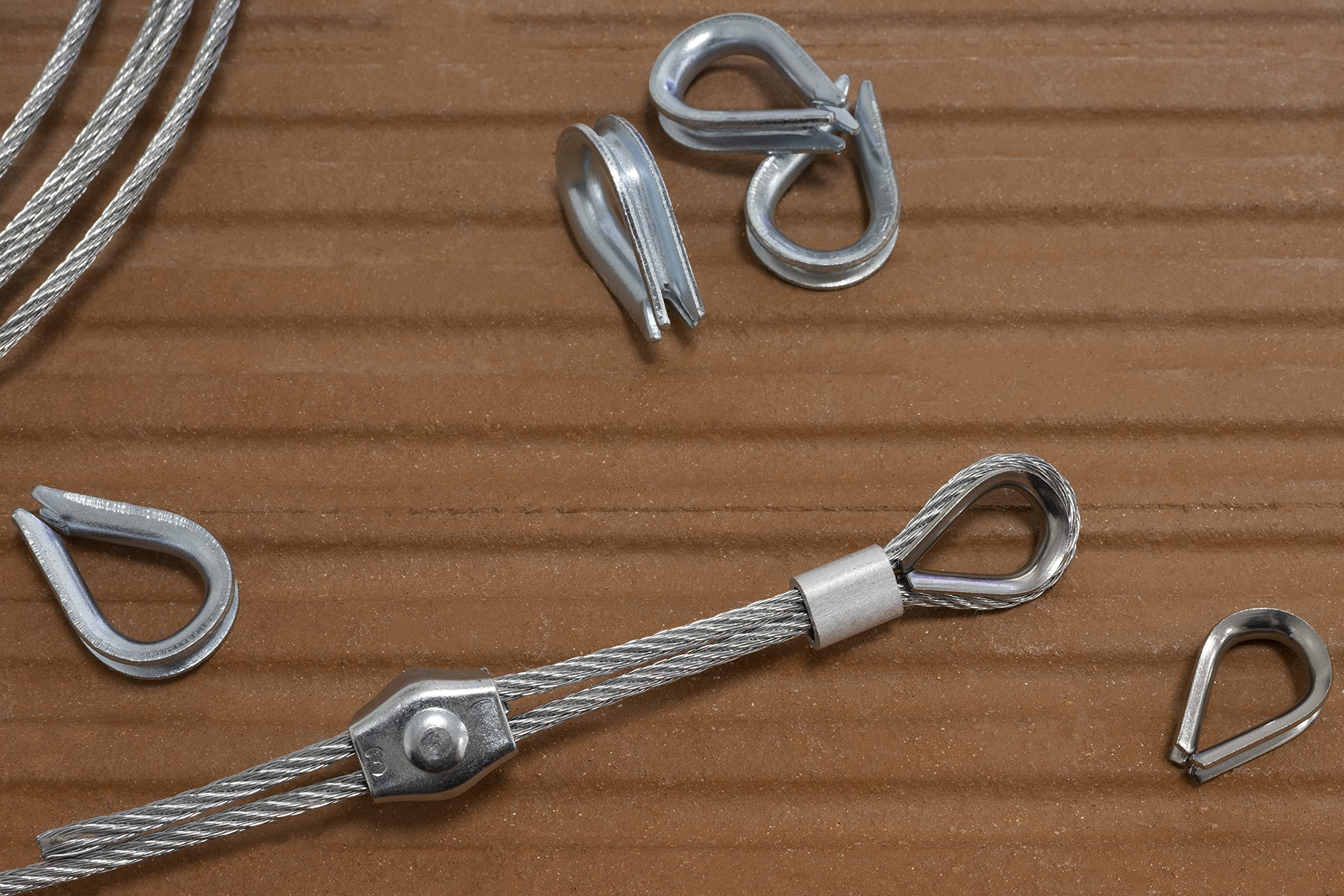 Set Di 2 Ditali Per Cavo In Acciaio Inox &Oslash;4mm - DIN 6899, Per Funi E Cavi, Edilizia E Nautica