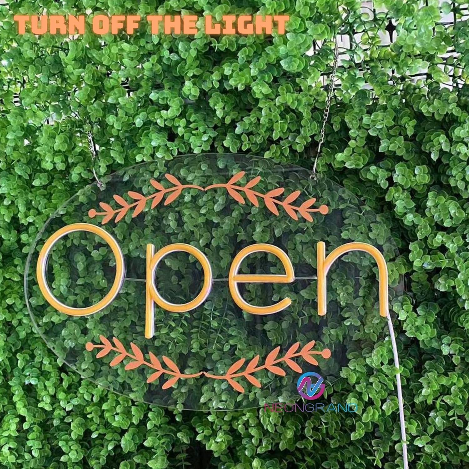 LED Open Sign for business – Led Neon Light with Hanging Kit and Plug for Shop, Window, or Business Use (Orange Yellow, 16.5x10.5'') - Image 3