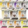 vegan protein powder sample pack 11 x 30 g mix pack with chocolate vanilla cookies & cream raspberry hazelnut peanut butter blueberry and many other incredibly delicious flavors