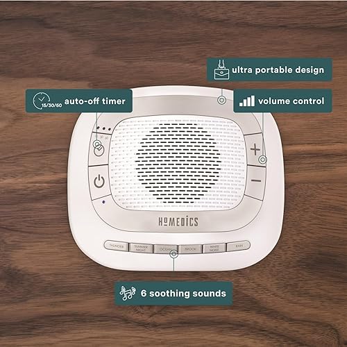 Miniatura 4 de Homedics Rejuvenate White Noise Sound Machine. Travel Sound Machine for Sleep and Relaxing. Great for Travel, Nursery’s and Babies. 6 Relaxing