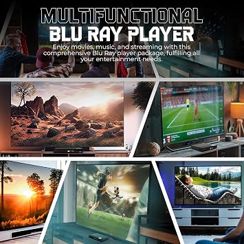 Sony DVD Player Blu Ray Player BDP-BX370 - Streaming Blu ray DVD Player with Remote, Built-in Wi-Fi, Dolby, CD/DVD/Bluray Player Combo for TV. Bundle- Remote, High Speed HDMI Cable, Zdirect Lens Cloth
