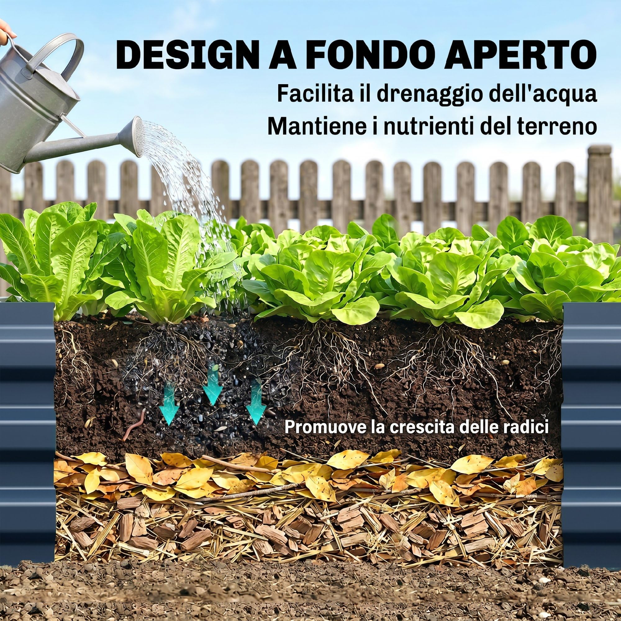 Outsunny Letto per Orto Rialzato da Esterno 628L, Fioriera da Balcone in Acciaio Galvanizzato con Fondo Aperto, per Piante, Fiori e Verdure, 241x90.5x30cm, Verde