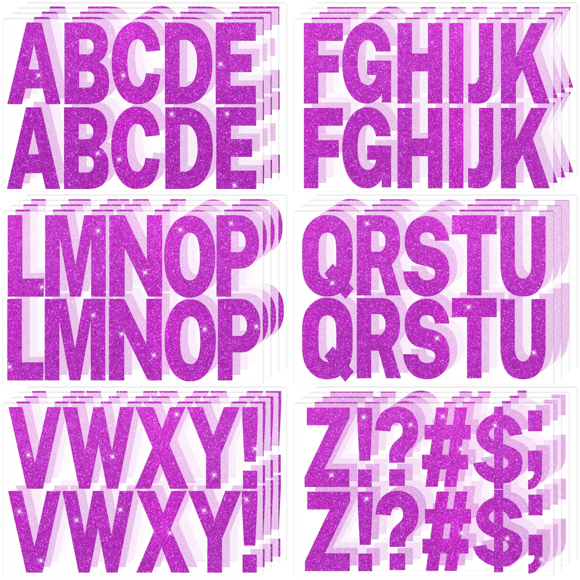 24 Sheets Gold Letter Stickers 256Pcs 2.5 Inch Large Glitter Alphabet Stickers Vinyl Self Adhesive Kit Big Font Stick on Letters Peel and Stick for