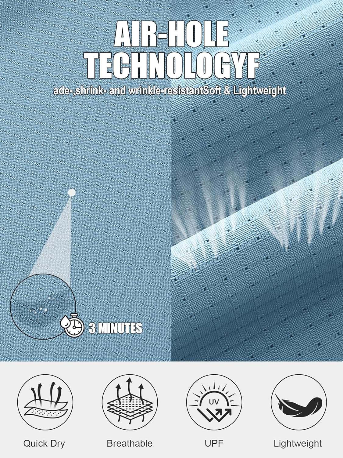 Men's Safari Shirts Sun Protection Long Sleeve UPF 50 UV Quick Dry Travel Hiking Fishing Shirts with Zipper - Image 5