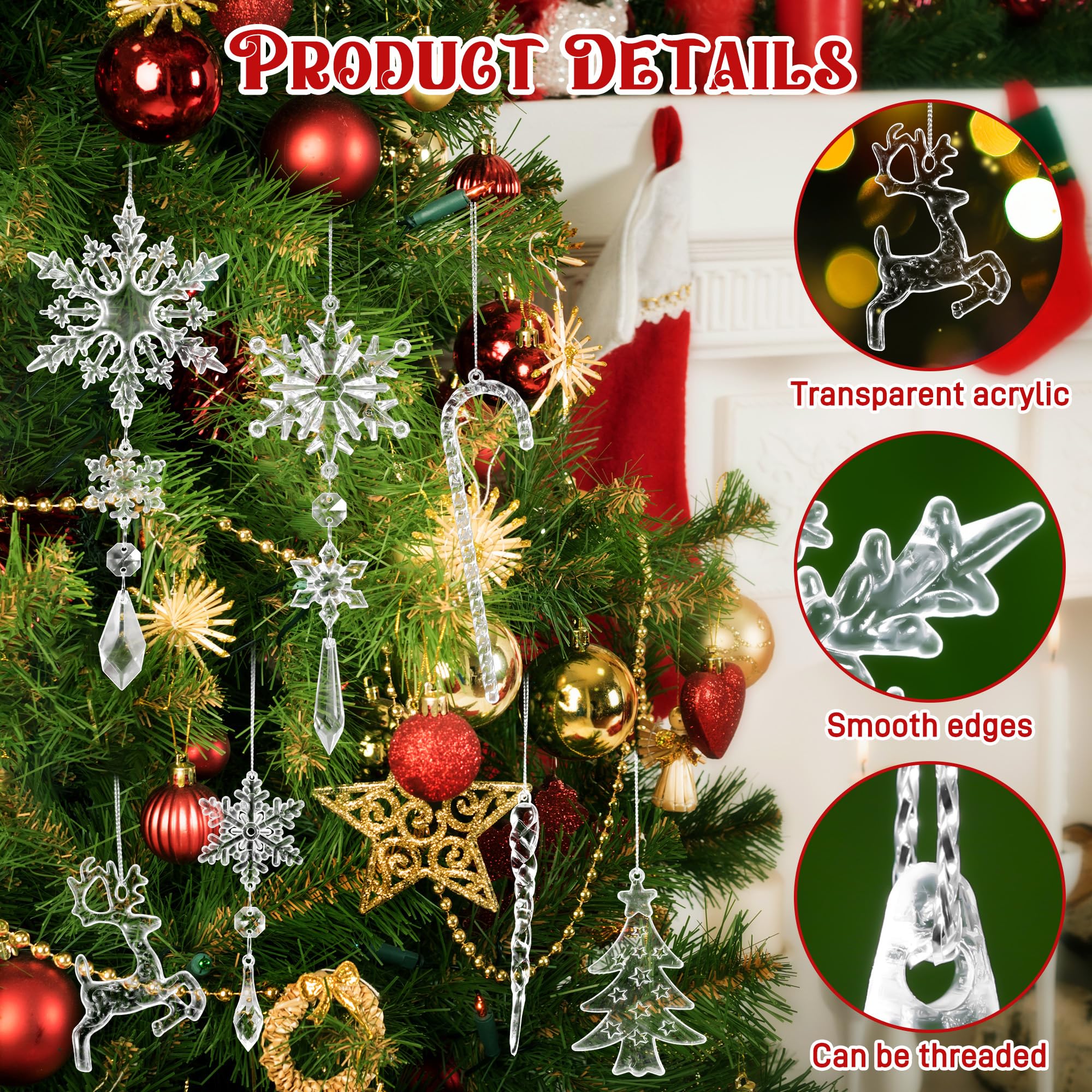 Fond De Noël Avec Des Flocons De Neige En Papier Suspendus Avec Des