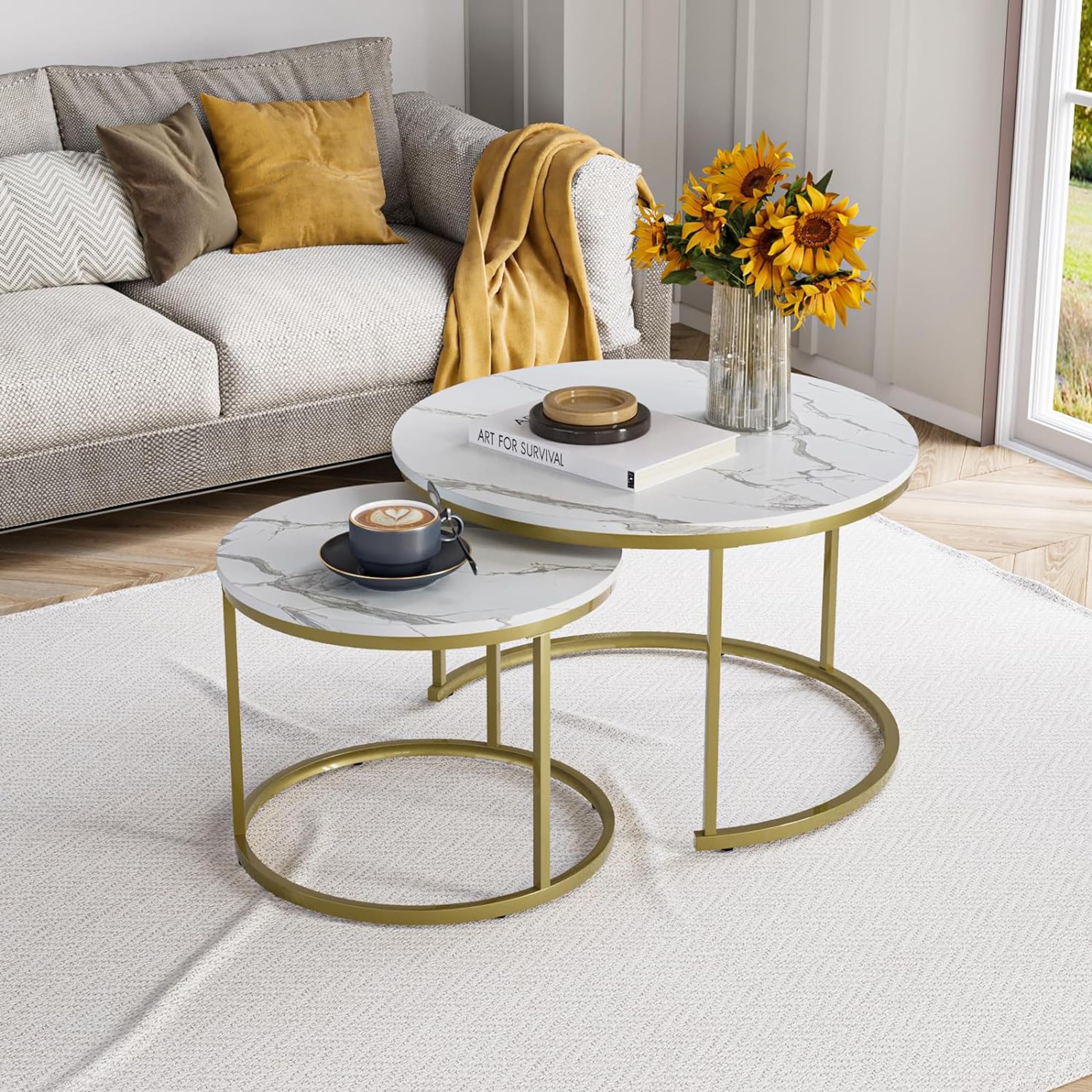See full amazon price history chart for WoodCity Coffee Tables and a Set of 2 Square Centre Tables with Storage Modern Minimalist Style Side End Table with Open Shelf for Living Room-White Gold WoodCity Coffee Tables and a Set of 2 Square Centre Tables with Storage Modern Minimalist Style Side End Table with Open Shelf for Living Room-White Gold (B0C9TTLNVJ) Amazon Price History, Amazon Price Tracker