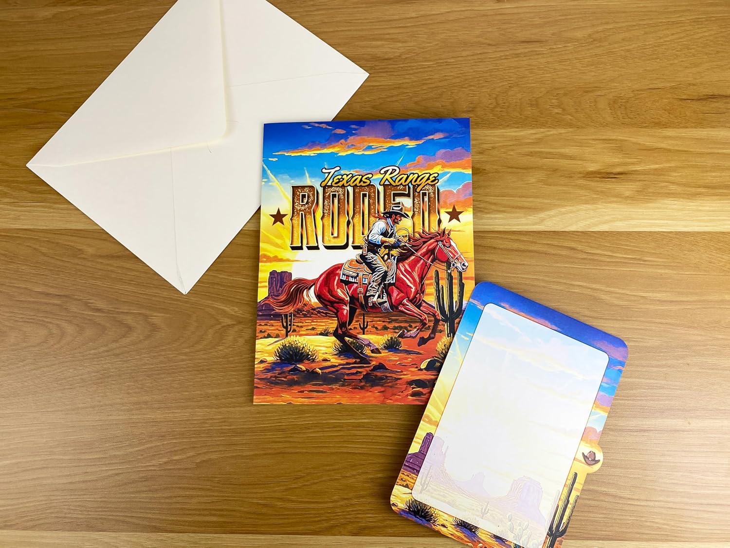 3D Pop Up Greeting Card – Handmade Cowboy on Horse Card – Texas Western Desert Scene – Birthday, Father’s Day, Retirement, Country & Rodeo Gift - Image 6