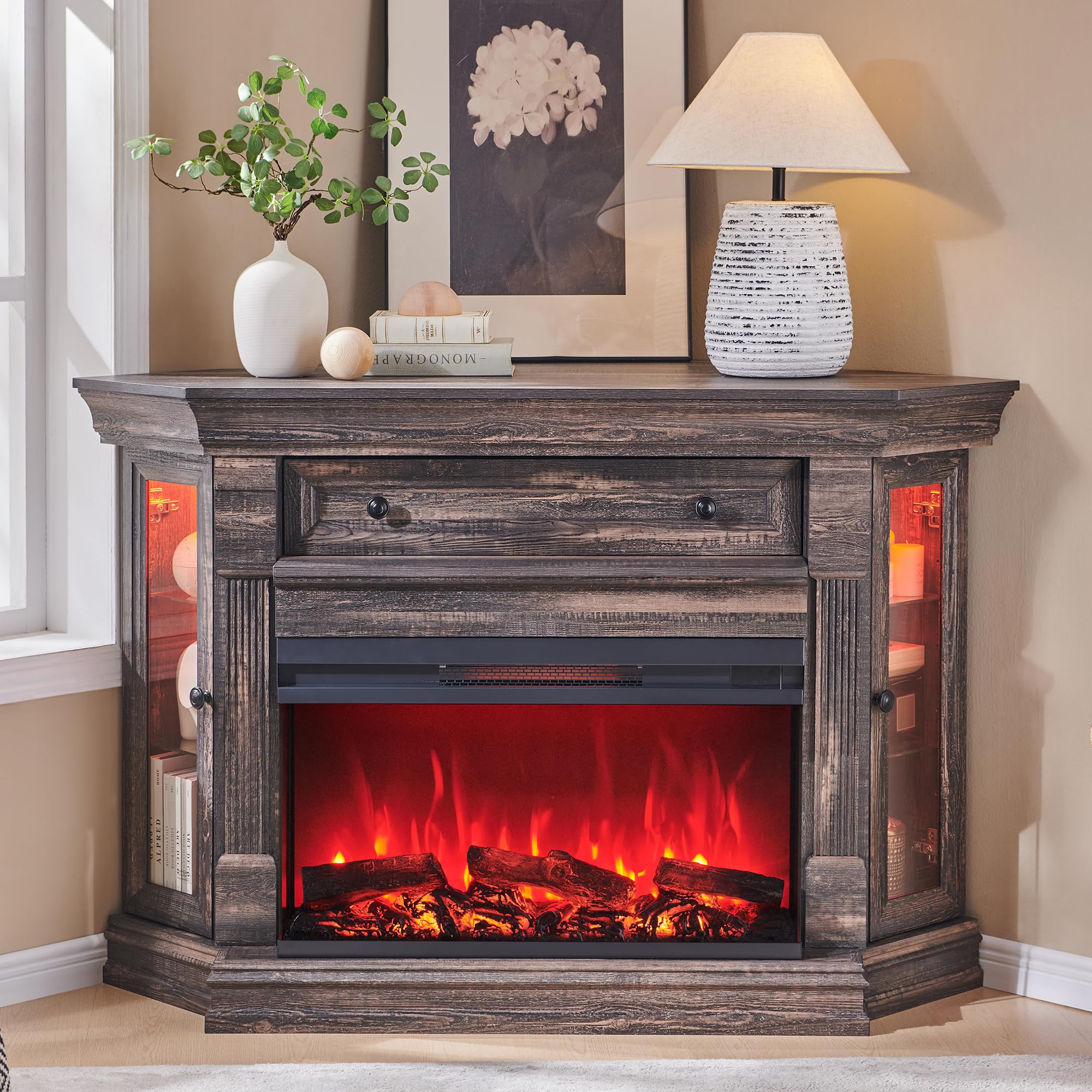 Amazon.com: OKD Corner Fireplace TV Stand, 56