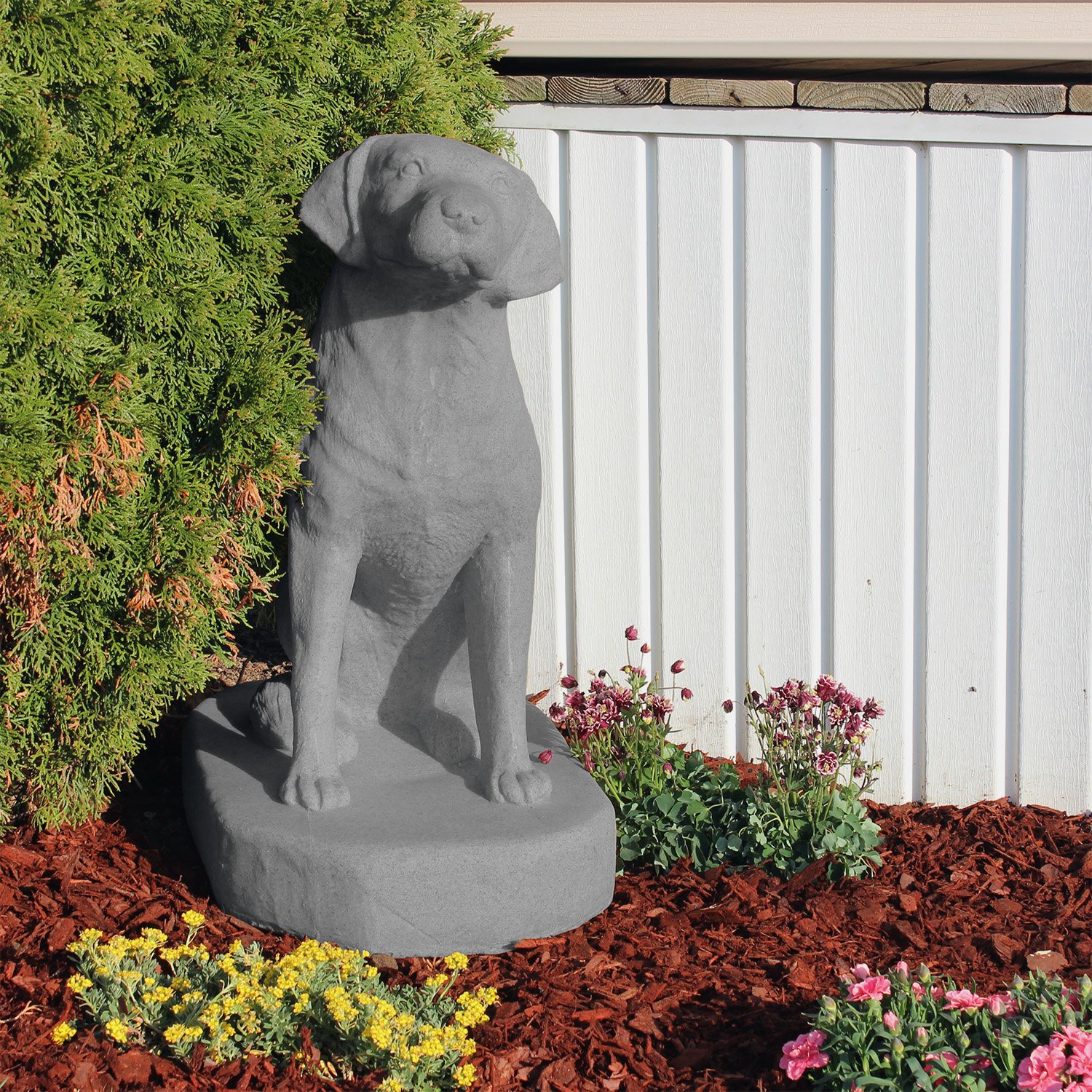 Snapklik.com : EMSCO Group Sitting Labrador Statue Natural Granite ...