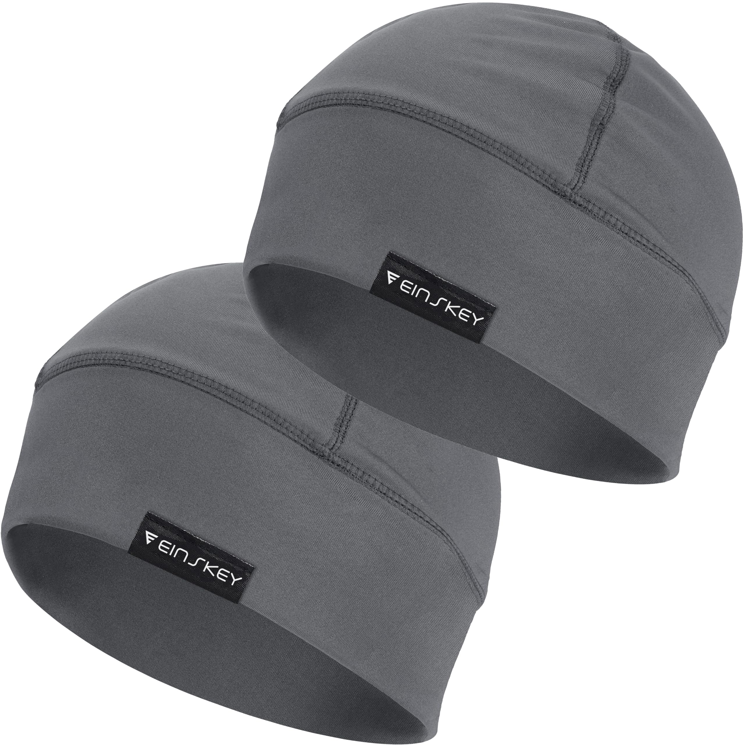 EINSKEYCooling Skull Cap Beanie Hat, 2-Pack Moisture Wicking Wave Cap Summer Thin Elastic Helmet Liner for Running Cycling