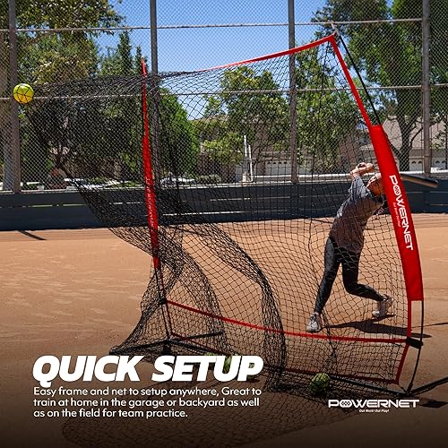 Miniatura 5 de PowerNet Red de boca completa de béisbol y sóftbol de 7 x 7  2023  Boca más grande para proporcionar un objetivo más grande
