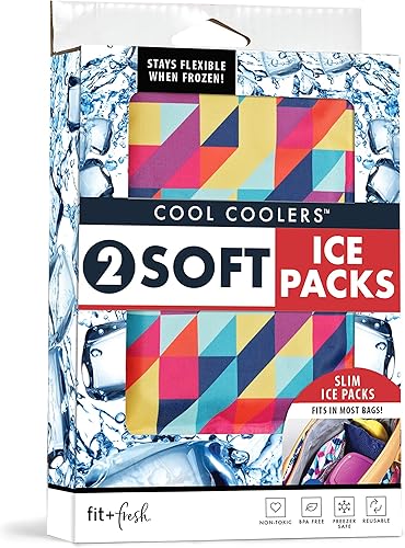 Miniatura 18 de Cool Coolers by Fit & Fresh - Paquete de 2 paquetes de hielo suave, de nailon elástico flexible, reutilizables, para loncheras y enfriadores, perros