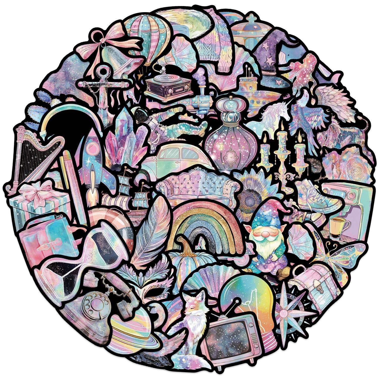 50 Pcs Gothic Girl Stickers for Kids Teens Adults Boys Girls Gift,Gothic Stickers Pack for Laptop,Skateboard,Luggage,Car,Bike