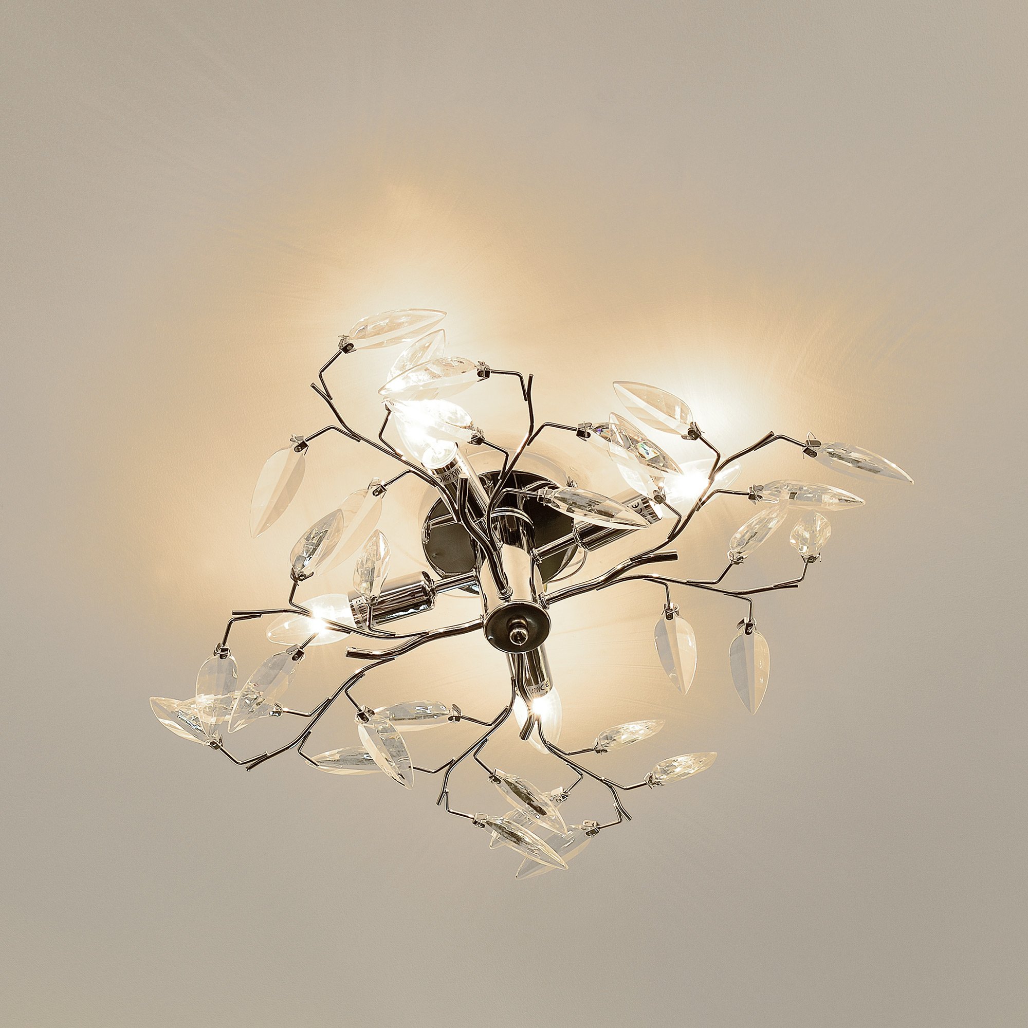 Hanglamp Ampthill met kunstkristallen 3xE14 chroomkleurig lu