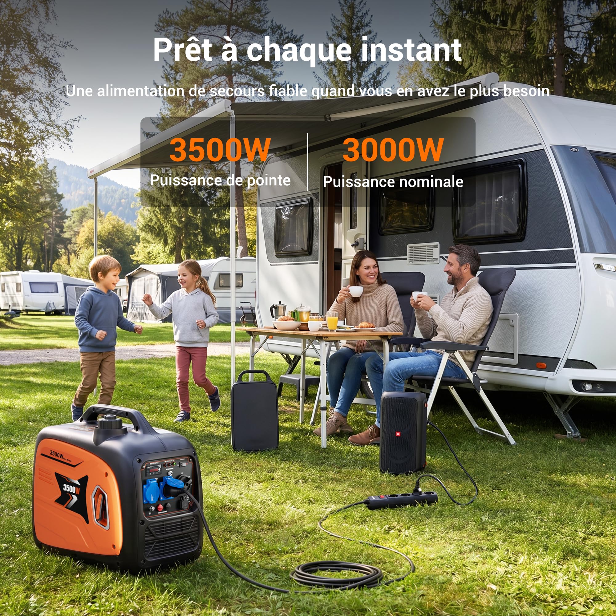EFURDEN 3500W Groupe Électrogène Inverter Essence, Générateur Portable