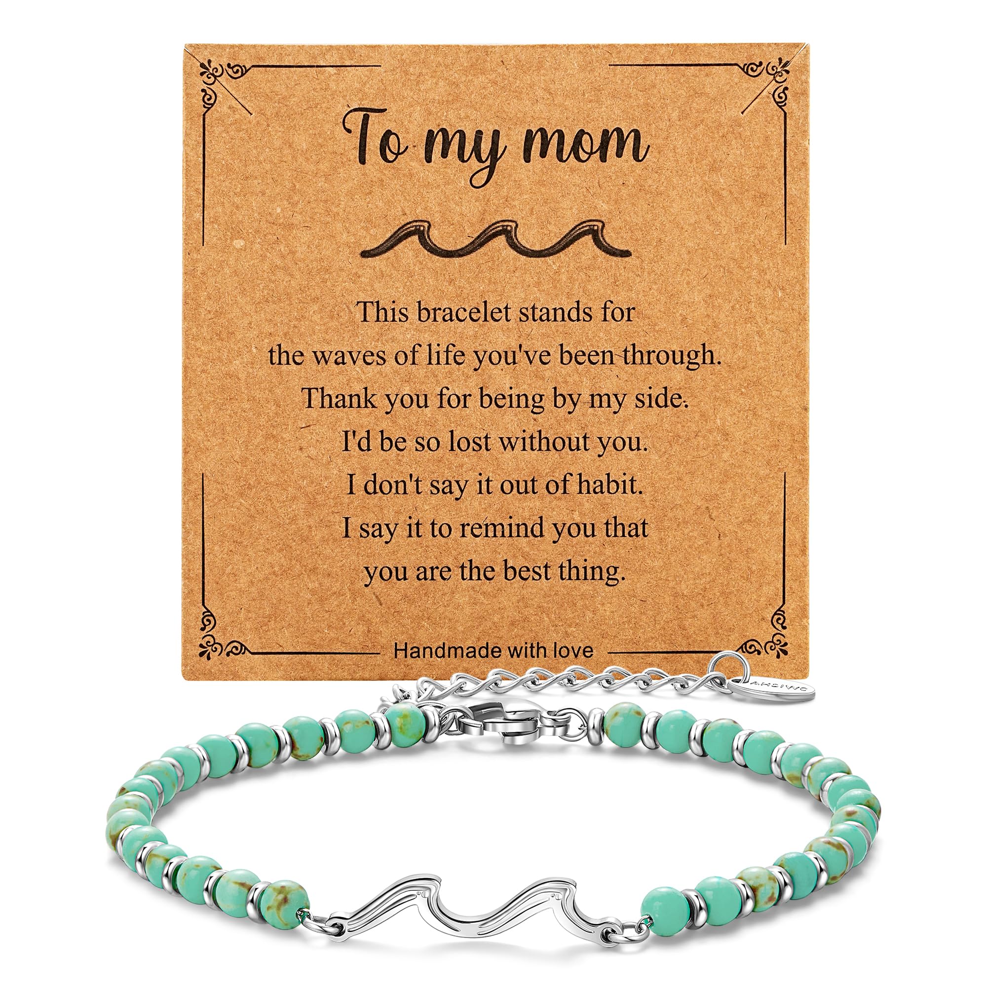 AHSIWC Inspirational Gifts for Women Men,Swimming Against The Current,Through The Waves of Life,Encouragement Bracelet for Best Friends Mom Daughter Sister,Spiritual Faith Gift for Birthday Christmas