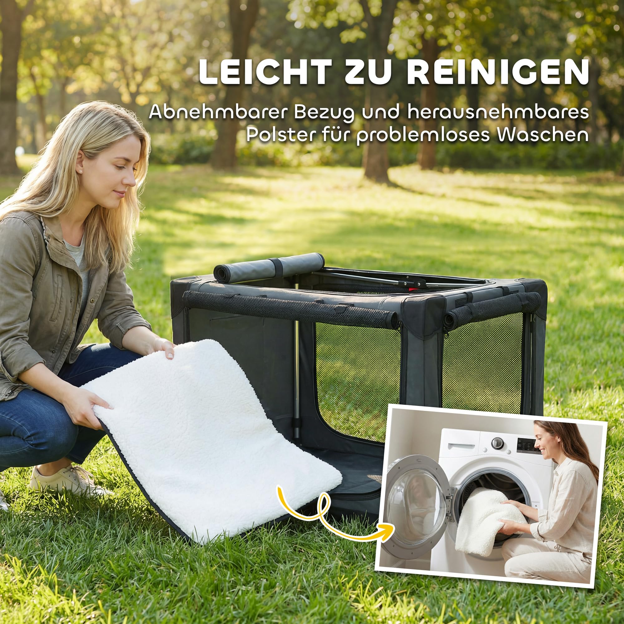 PawHut Hundebox faltbar 76x54x54cm Hundetransportbox mit Kissen abnehmbar waschbar Bezug atmungsaktiv Transportbox aus 600D Oxford-Gewebe Hundetasche für Katzen Hunde bis 20kg für Reise Auto Armeegrün