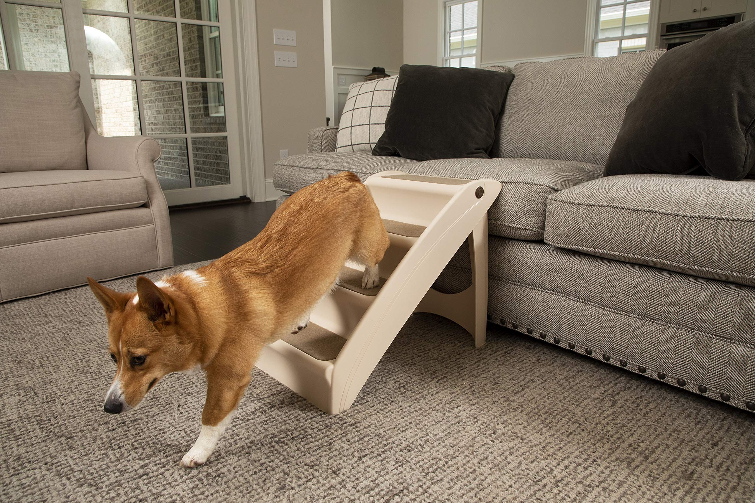 PetSafe CozyUp Klappbare Haustiertreppe, Mit Rutschfesten Stufen, Für Haustiere bis zu 68 kg, 51 cm Höhe, Größe L