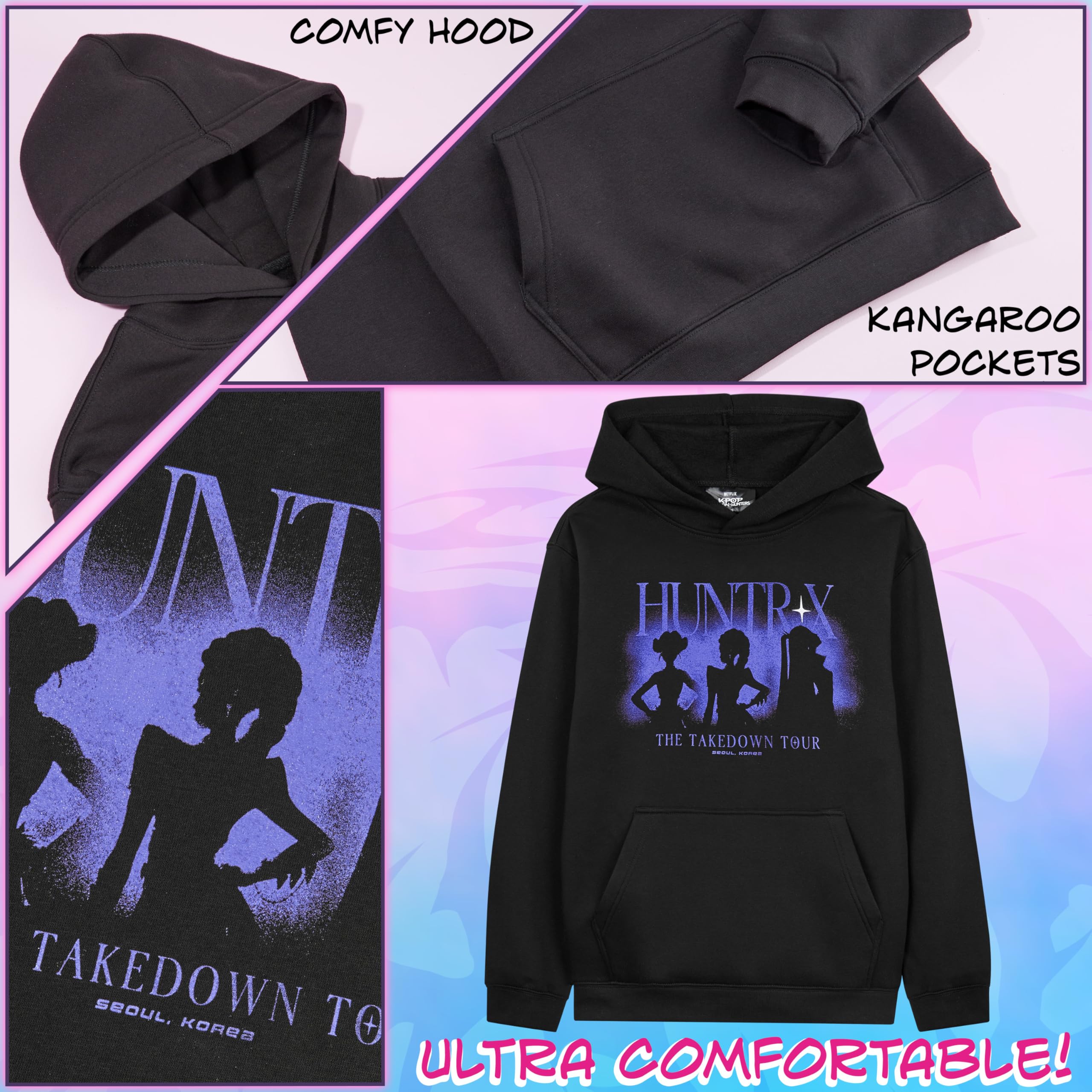 KPop Demon Hunters Officiel Sweat a Capuche Fille, Hoodies Cosy, Chaud Cadeau pour Filles et Ado