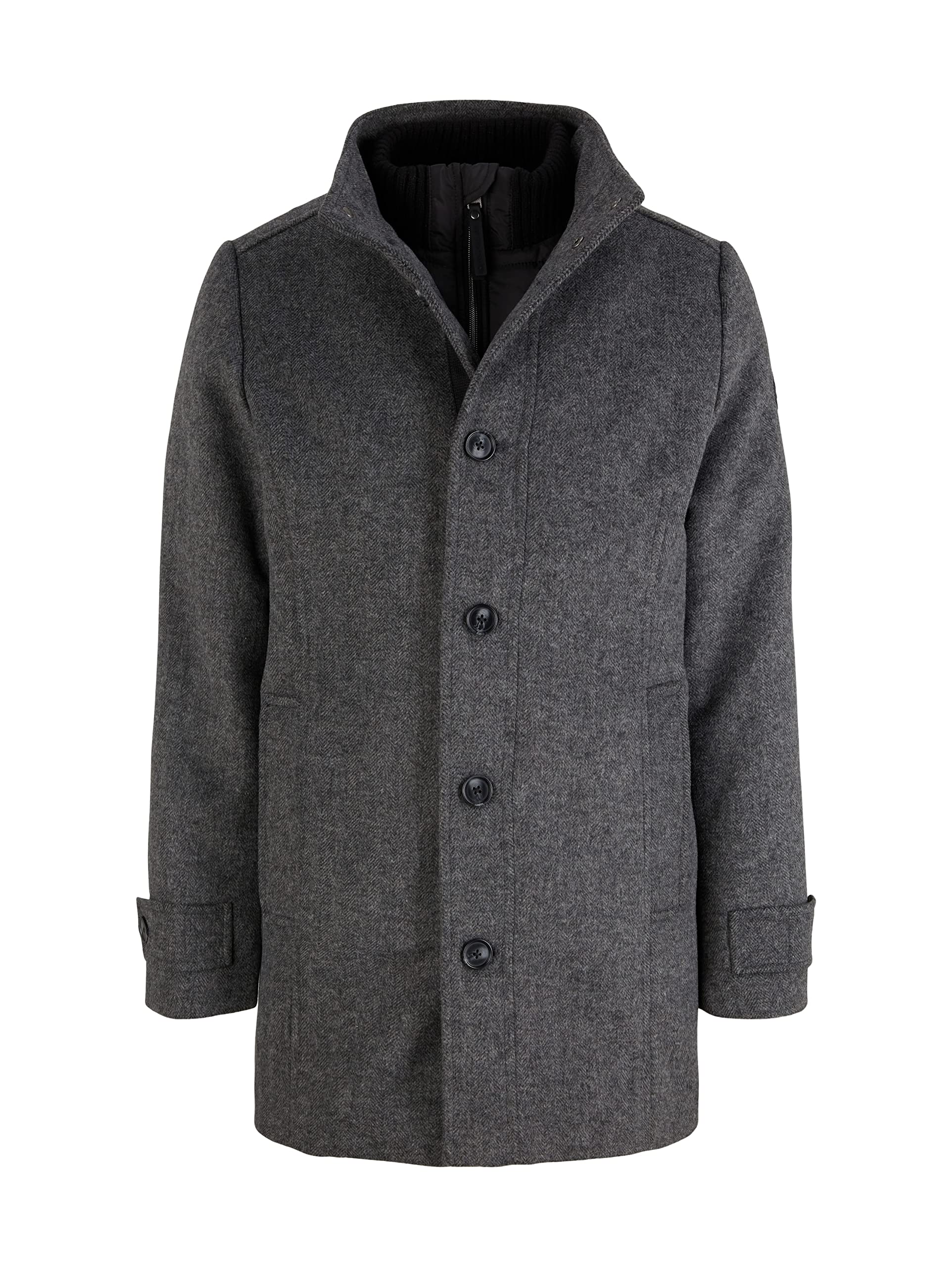 Tom Tailor Herren Wollmantel mit Innenjacke
