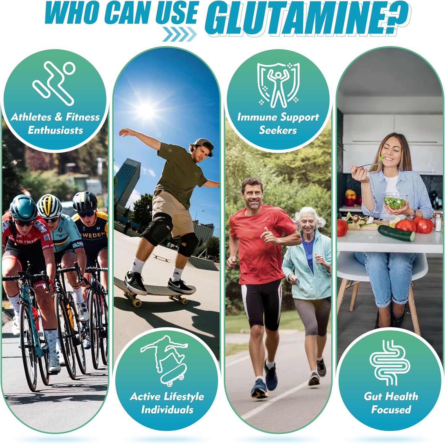 L-Glutamine Gummies 1000mg with BCAA, Potassium, Magnesium & Vitamin C, Muscle Recovery, Endurance Support & Daily Nutrition, Portable Supplement for Men&Women, Lime Grapefruit Flavor, 60 Count - Image 8