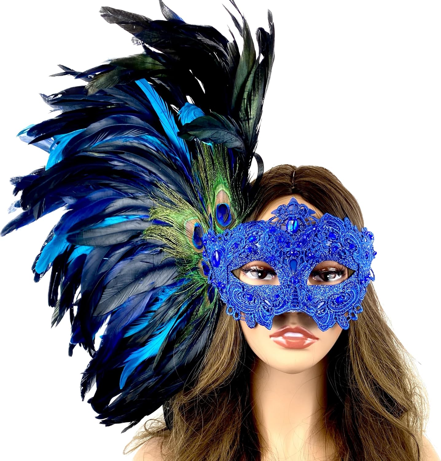 Women Costume Venetian Feather Mardi Gras Masquerade Mask Halloween Cosplay Wedding graduation Party For Adult - Image 2