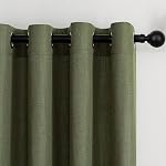 MYSKY HOME Semi Sheer Curtains 84 Inch Length, Living Room Curtains & Drapes Light Filtering Sliding Glass Door Windows Grommet Farmhouse Country Boho Style Soft Touch, 52" Wide, Olive Green, 2 Pieces