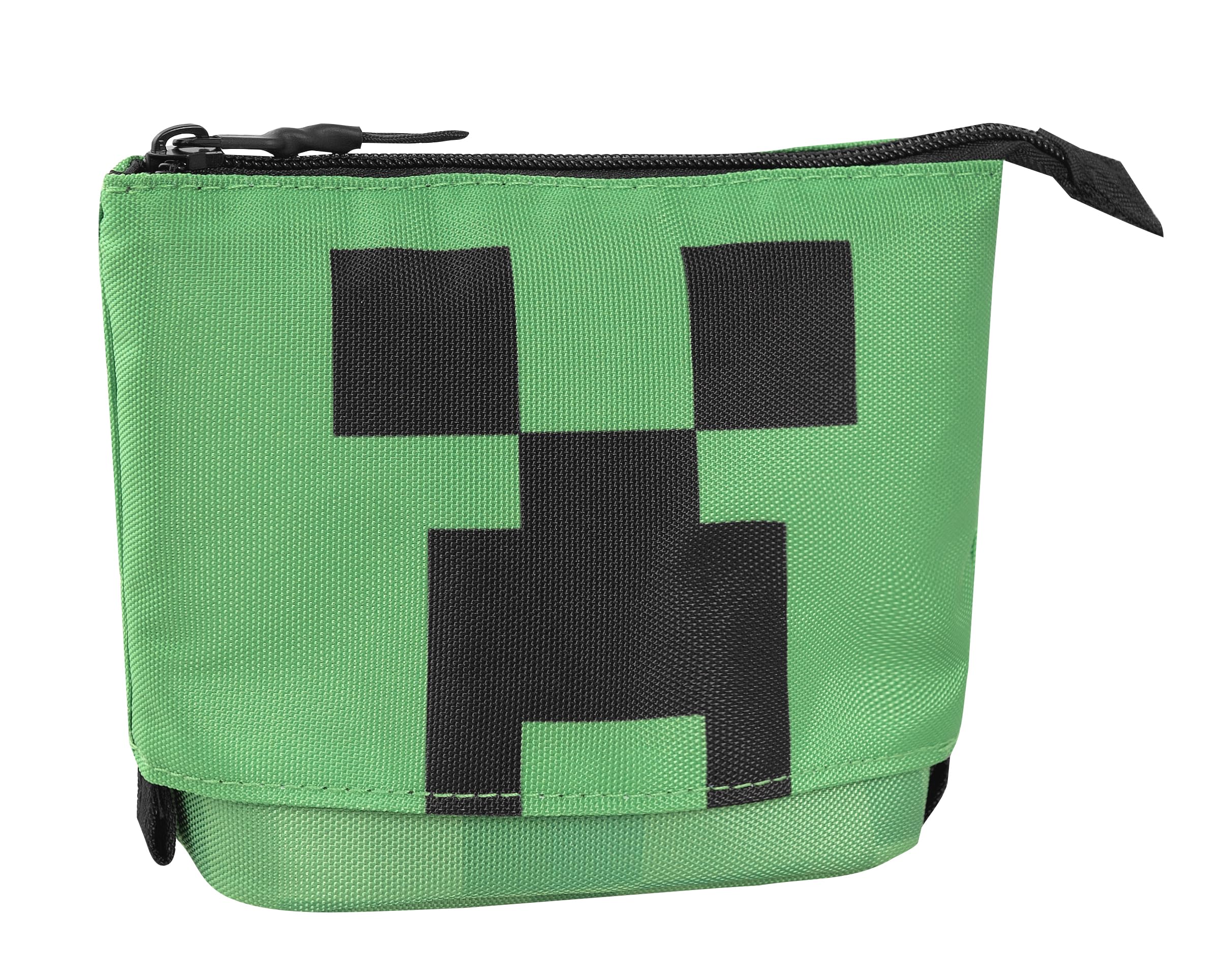MINECRAFT - Vertical Telescopic Pencil Case, Zip Pocket, Ideal for Organizing Stationery Green, 12 x 12 H (Extension +7) x 5 cm - Green