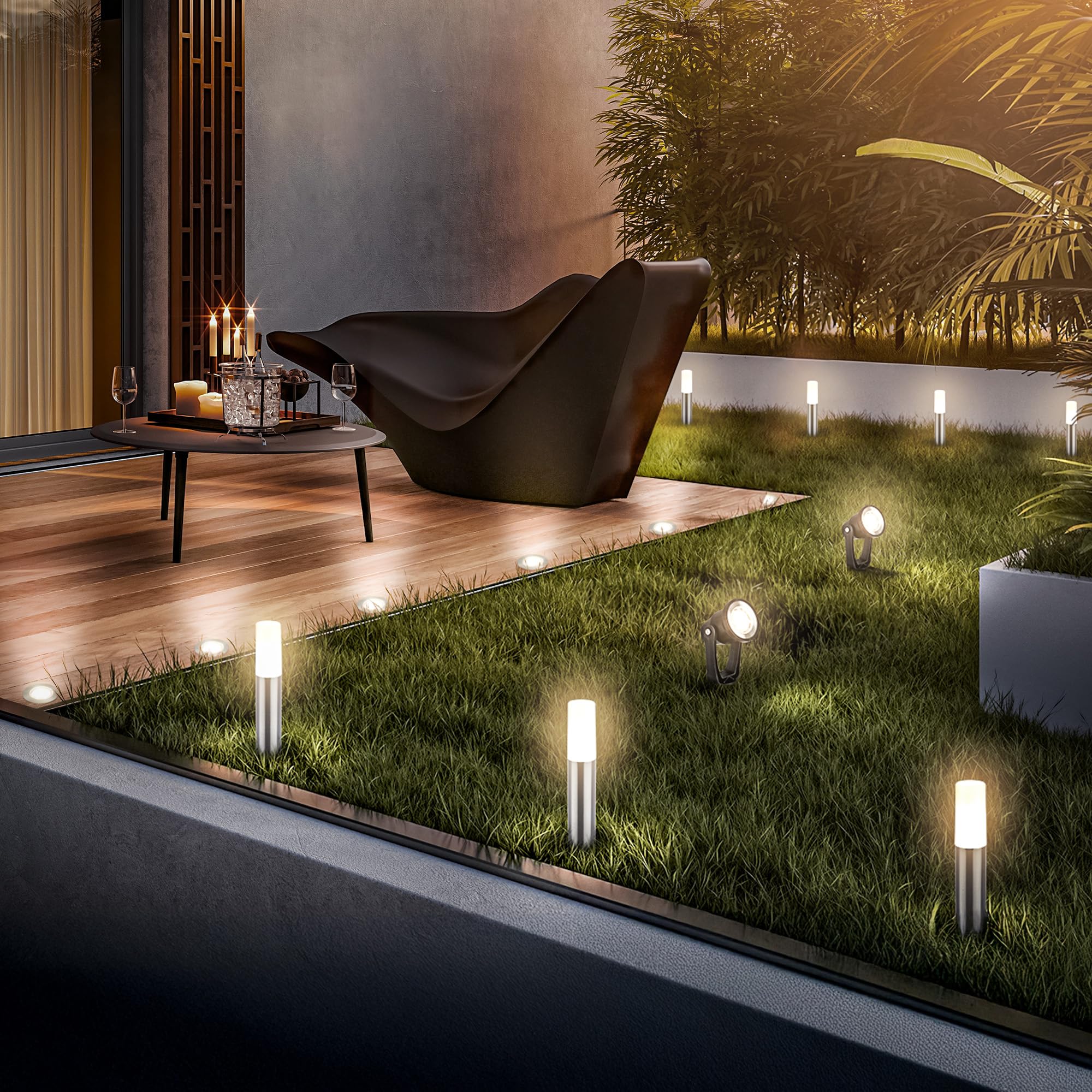 SLV NAUTILUS | Außenlampe für die Beleuchtung von Garten, Terrasse