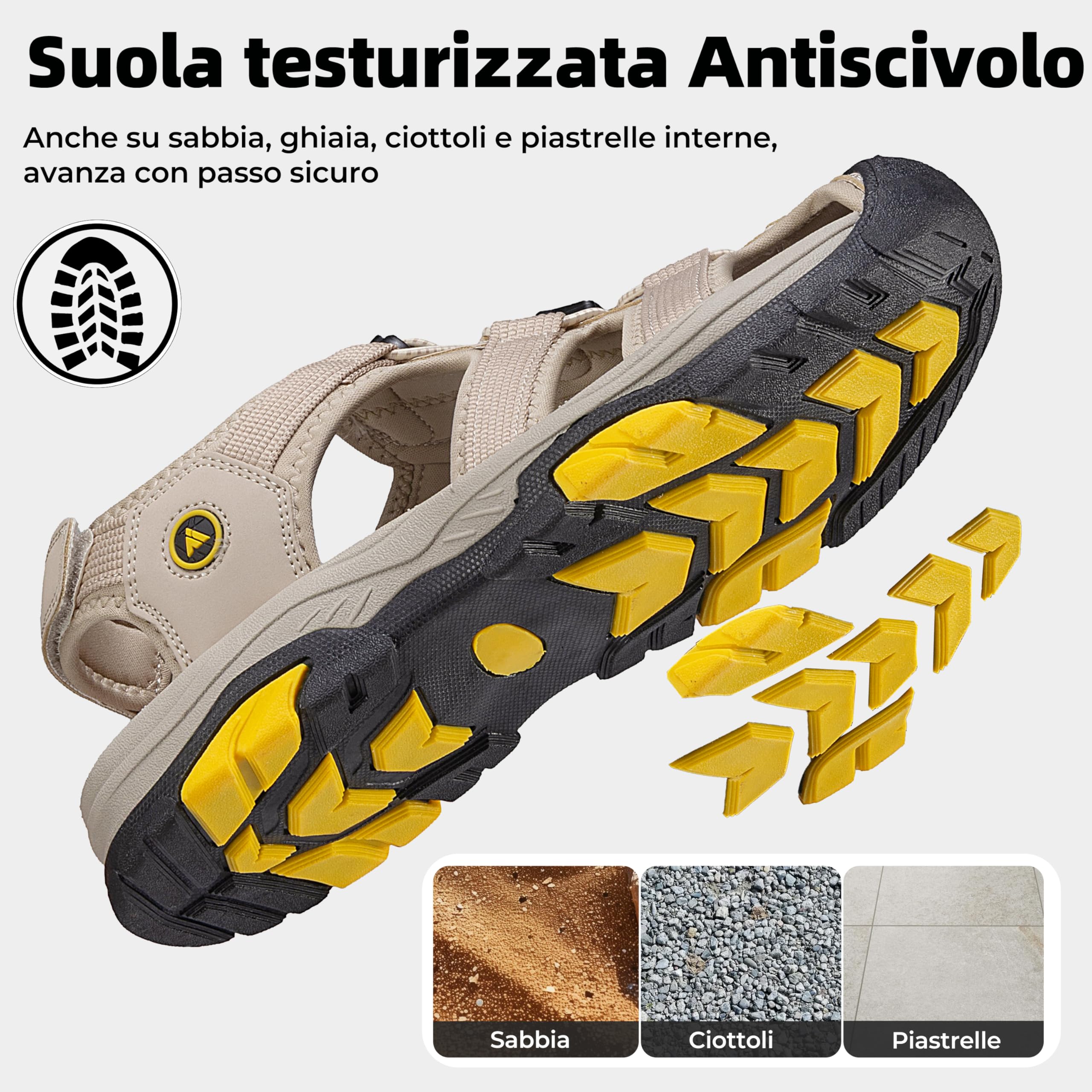 Mishansha Sandali Sportivi Uomo Traspirante Estivi Sandali da Trekking Antiscivolo All'aperto Gr.39-48