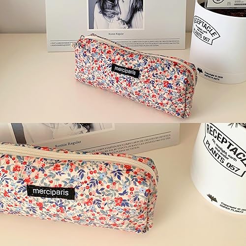 Miniatura 5 de Bolsa de maquillaje para mujer, bolsa de cosméticos de pana y bolsa para lápices, juego de 2 piezas, organizador de cosméticos de moda, bolsa para