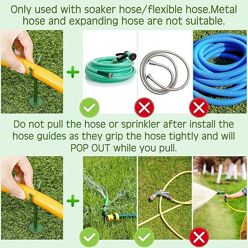 Miniatura 4 de Taiyin 20 soportes para manguera de jardín, soporte para guía de manguera de jardín, estacas de guía de manguera decorativa para exteriores, soporte