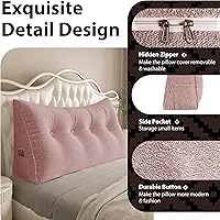 Vista 72 de Triangular Reading Pillow Wedge Headboard Back Support Pillow for Sitting up in Bed Daybed Bolster Backrest Couch Sofa Corner Cushion Medium Velvet