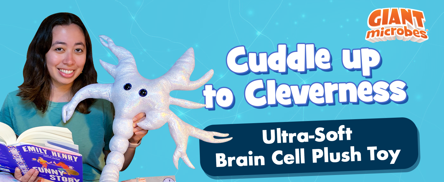 GIANT MICROBES Brain Cell Plush, Neuron Plush, Neuroscience Gift, Neurology, Science Plushies, Neuron Model Anatomy, Psychology Gifts, Psychology Graduation Gifts, Brain, TBI, Mental Health Awareness
