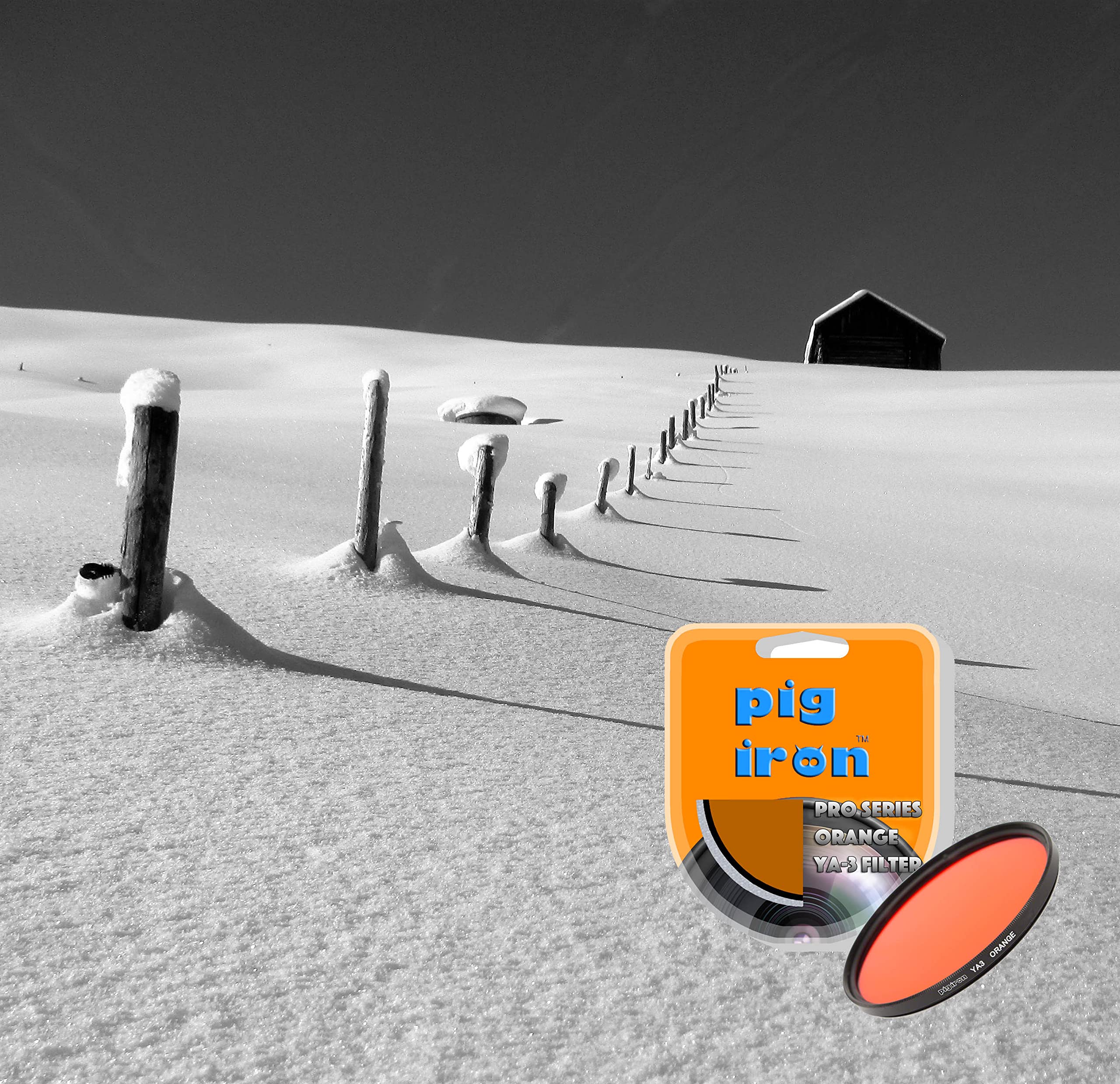 Pig Iron Orange YA3 Pro Filter Kontrastverstärker für Schwarz-Weiß-Fotografie Spezialeffektkameraobjektivfilter (52 mm)