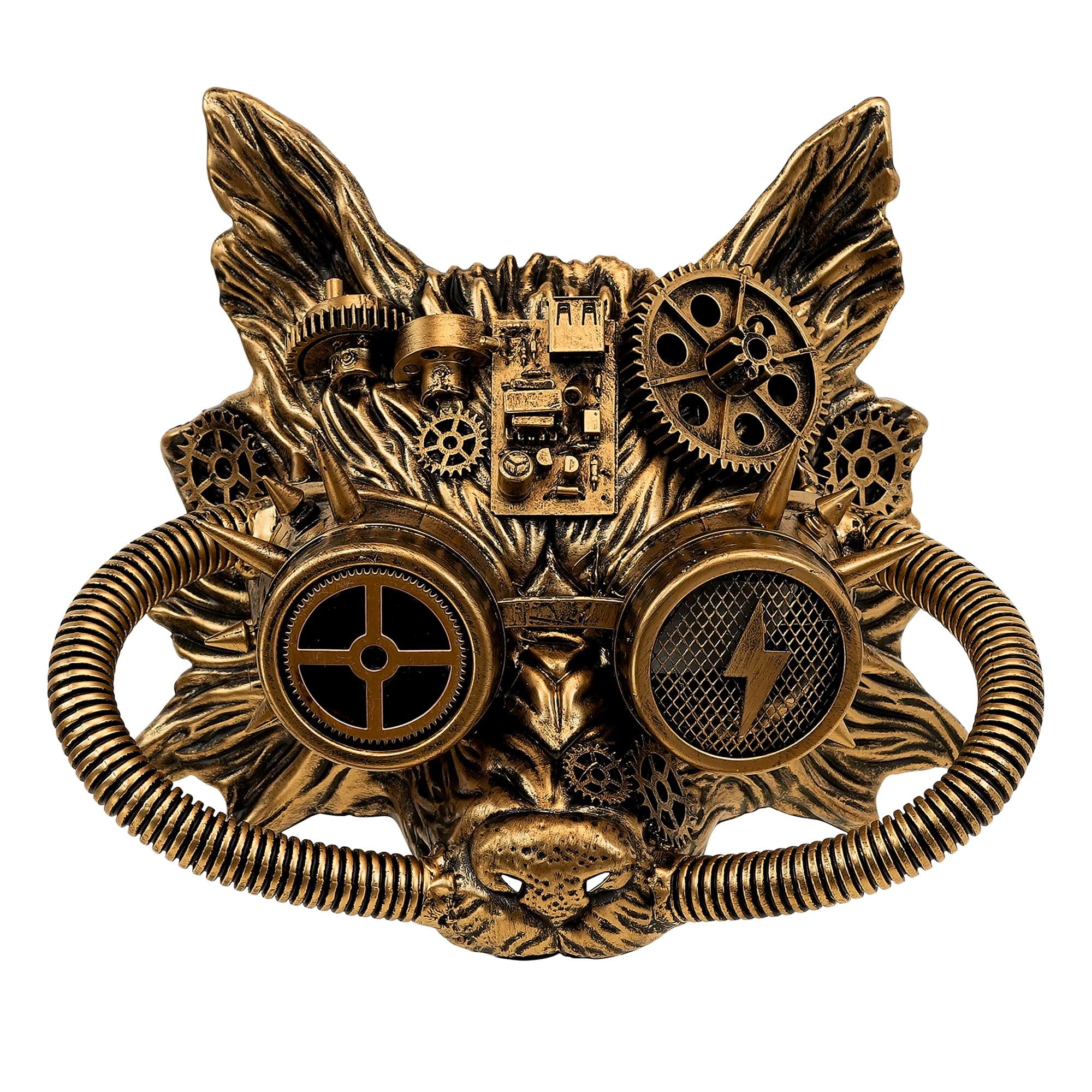 W WIDMANN MILANO Party Fashion - Adult Steampunk Mask Wolf Skull Fancy Dress Halloween Accessory
