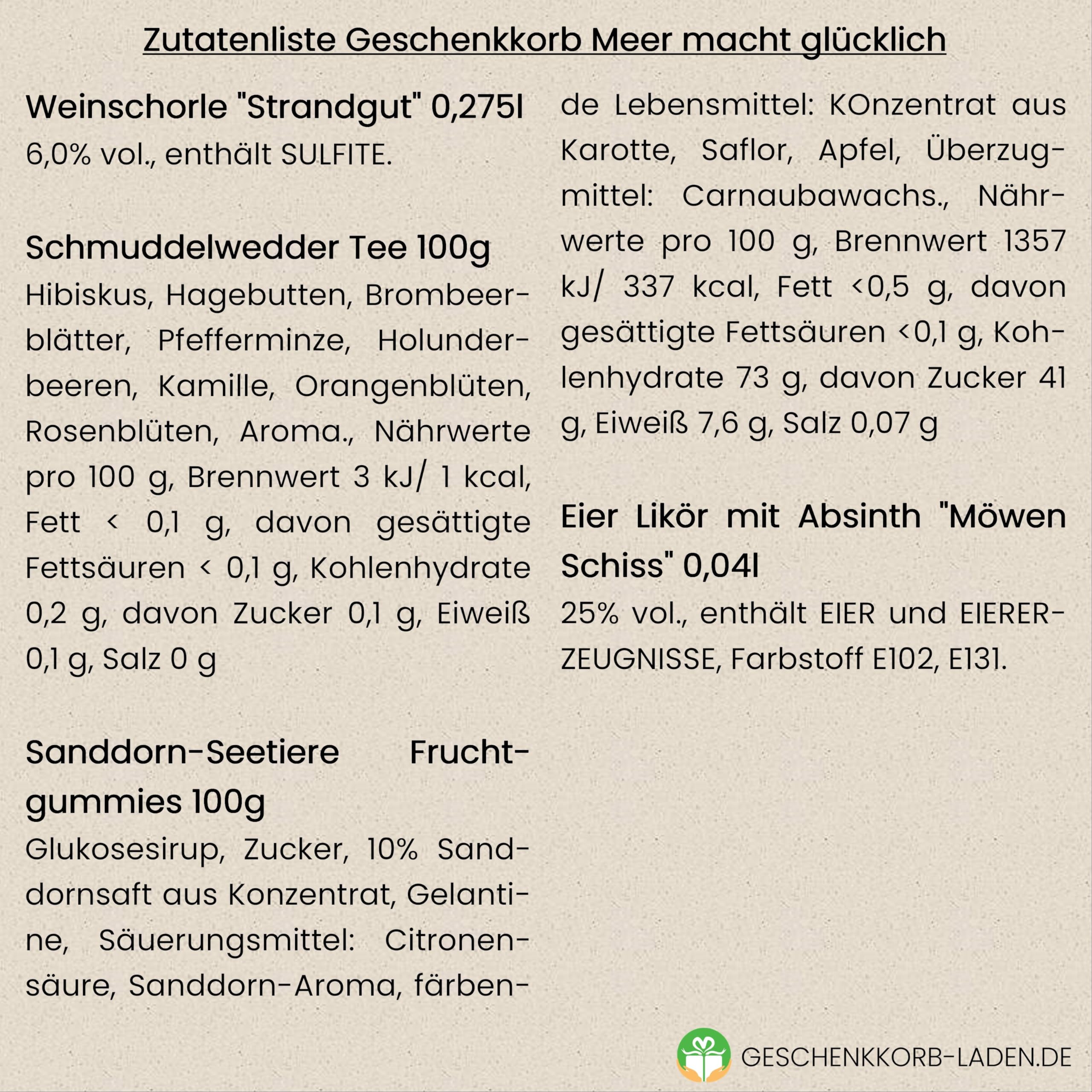 Meer macht glücklich Geschenkkorb | Mit exklusiven Leckereien aus dem Meer | Präsentkorb für wahre Genießer | Ideal für jeden Anlass